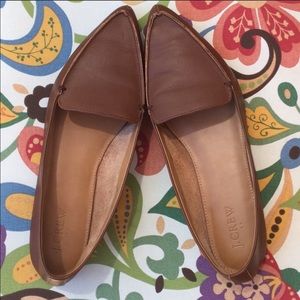 J. CREW Leather Edie Pointed Toe Loafers